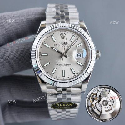 Clean Factory Rolex Datejust 3235 Silver Face Watch 